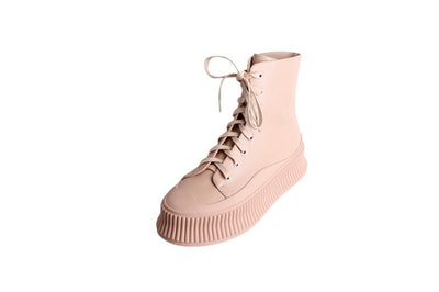 Botines Mujer Estilo Coreano Plataforma Gruesa Cordones Alto Casual - Image 9