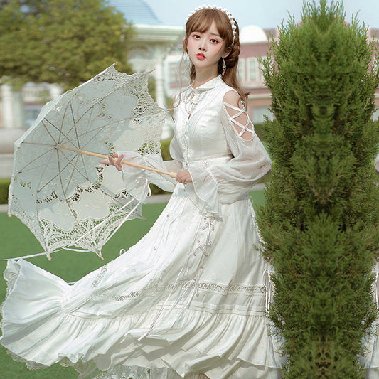 Vestido Lolita Primavera Elegante - Diseño Clásico Pure Color Largo