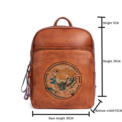 Bolso de Cuero Artesanal Grande con Tallado Manual - Image 14