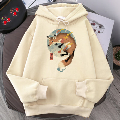 Sudadera Hoodie Estampada de Forro Polar para Hombre - Talla Grande - Image 7