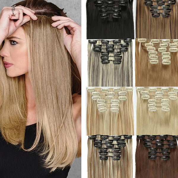 Set de 6 Extensiones de Cabello Liso Largo