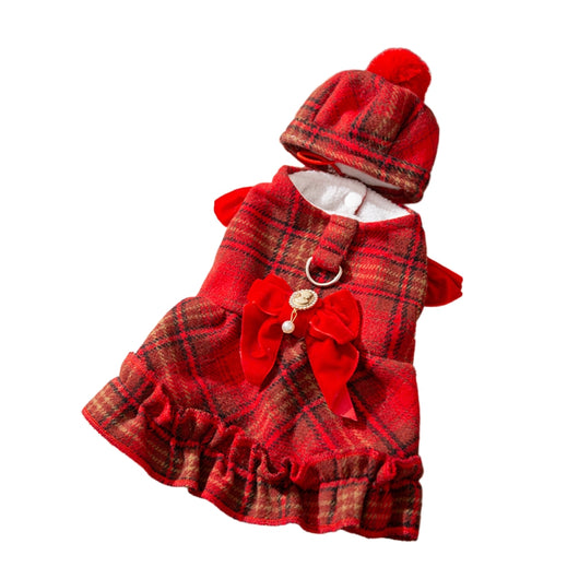Vestido Elegante Tipo Chanel con Moño para Mascotas - Abrigo Cálido para Otoño e Invierno - Image 17