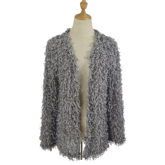 Abrigo Cardigan Largo de Mujer Otoño con Tela Felpa Premium - Image 5