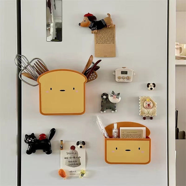Caja Magnética de Almacenamiento Tostadas Lindas para Refrigerador