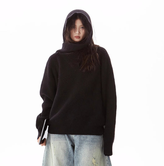 Suéter Cuello Bufanda Gris Industrial para Mujer - Image 9