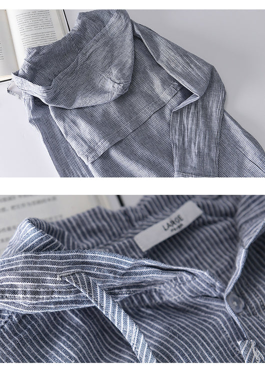 Camisa Casual con Capucha de Algodón y Lino para Hombre - Image 21