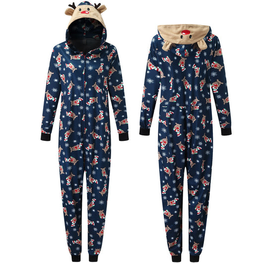 Conjunto Navideño Familiar con Capucha - Pijama Estampado Padre e Hijo - Image 7