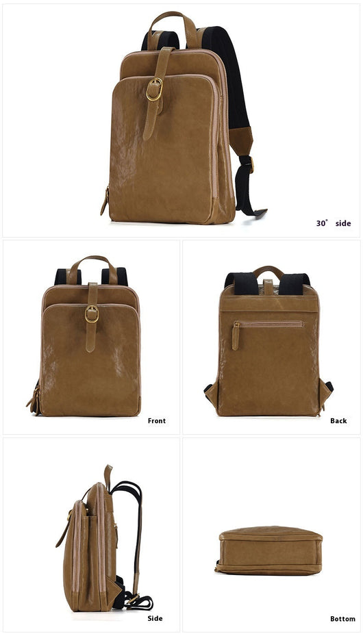 Mochila de Cuero Genuino Retro Laminado - Image 12