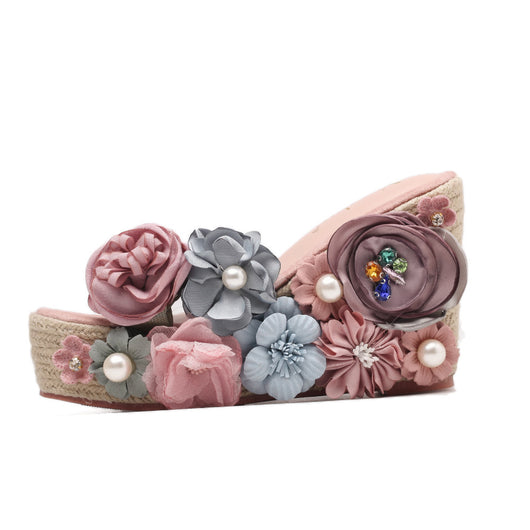 Sandalias y Pantuflas de Tacón Alto con Trenzado de Cáñamo - Image 3