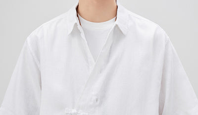 Camisa de Lino Manga Corta para Hombre - Estilo Moderno - Image 16