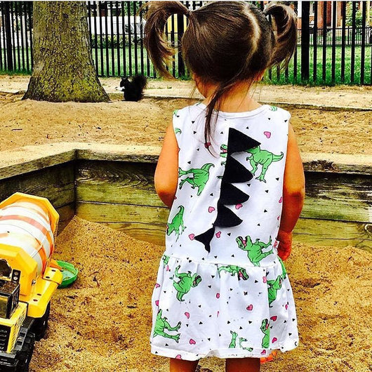 Vestido Infantil Estampado Dinosaurio Diente de Sable - Image 6