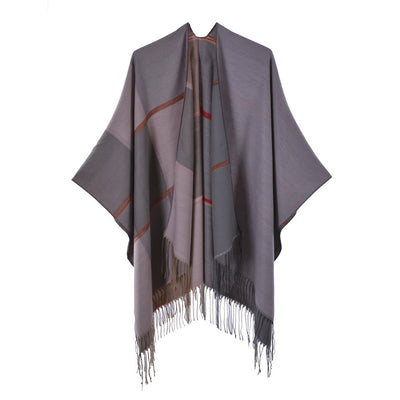 Chal Retro Grueso y Cálido con Textura Jacquard - Estilo Vintage Elegante - Image 9
