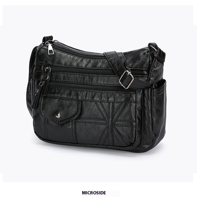 Bolso Bandolera de Cuero PU con Múltiples Compartimentos - Gran Capacidad - Image 7