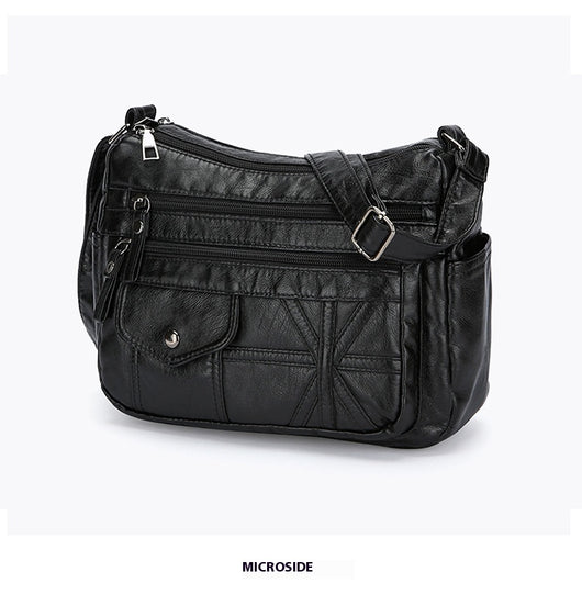 Bolso Bandolera de Cuero PU con Múltiples Compartimentos - Gran Capacidad - Image 7