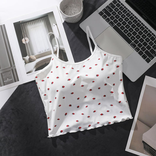 Blusa Exterior con Volantes, Relleno de Pecho y Estampado de Fresa - Image 13