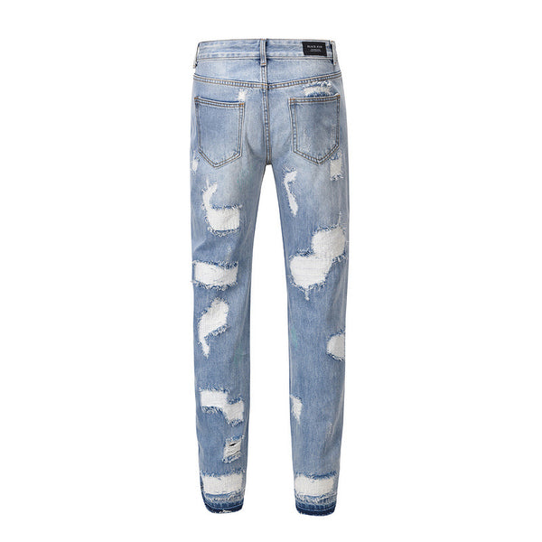 Jeans Slim Fit Rotos Lavado High Street