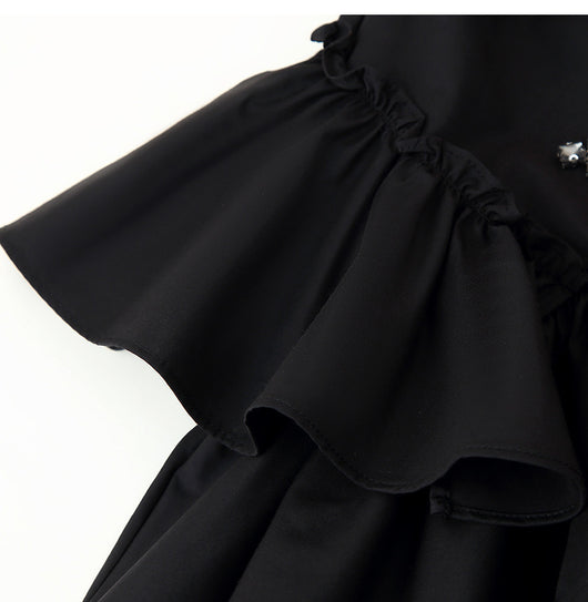 Blusa sin Mangas con Diseño Irregular y Volantes Perlados para Mujer - Image 8