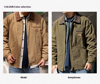 Chaqueta Retro de Lona Pesada con Solapa - Abrigo Clásico para Otoño - Image 14