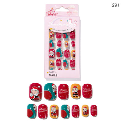 Uñas Postizas Navideñas para Niñas - Set 24 Piezas Listas para Usar - Image 24