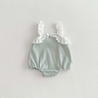 Jumpsuit Niña Verano Rayas con Volantes sin Mangas - Image 15