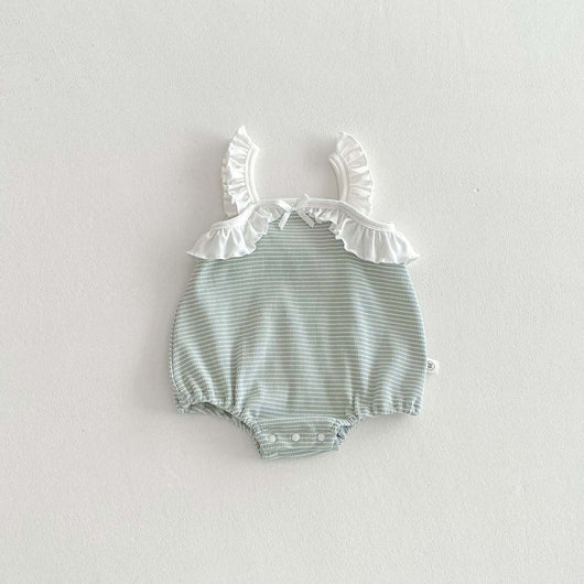 Jumpsuit Niña Verano Rayas con Volantes sin Mangas - Image 15
