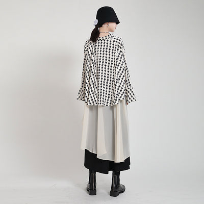 Vestido Camisero Estampado con Mangas Acampanadas Efecto Dos Piezas - Image 4