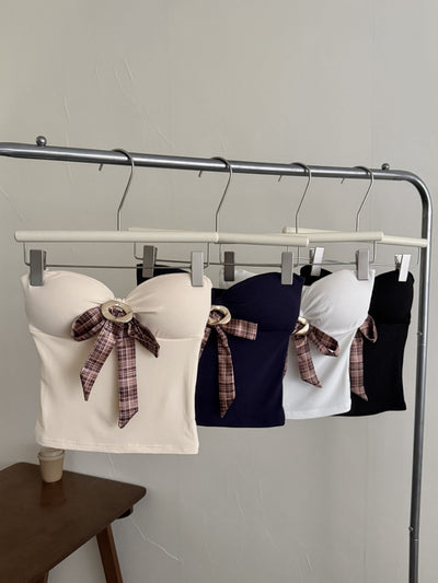 Camiseta Halter Ajustada con Lazo Decorativo para Mujer - Image 10