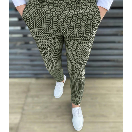 Pantalones Casuales Slim Fit a Cuadros para Hombre - Estilo Europeo y Americano - Image 4