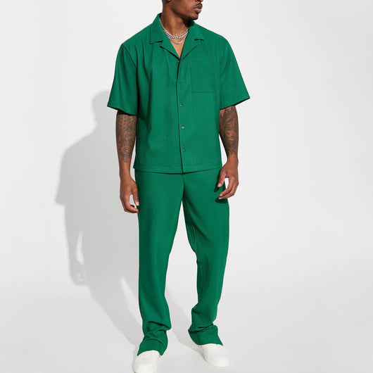 Traje Casual Suelto con Solapas Anchas y Pantalón Corto para Hombre - Image 19