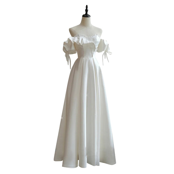 Vestido de Novia Satinado Hada Francesa Elegante