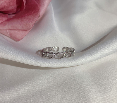 Anillo de Plata Hueco Amor Dedo Índice Lujo - Image 7