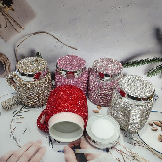 Taza de Oficina con Tapa y Cuchara Cerámica Diamante - Image 11