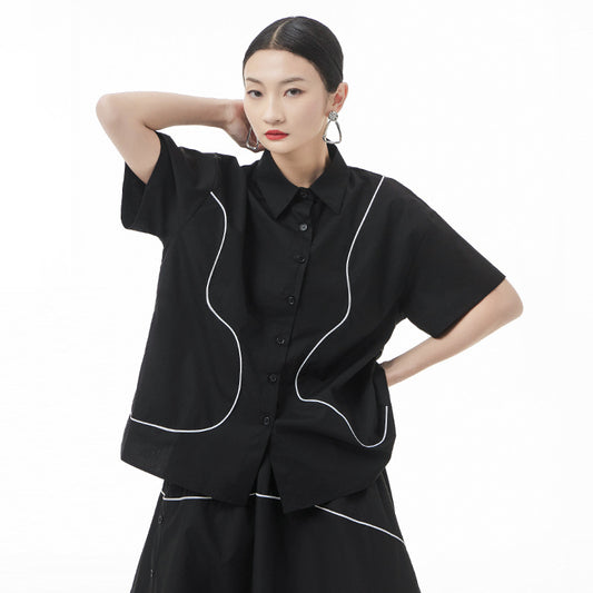 Blusa de Manga Corta Line para Mujer