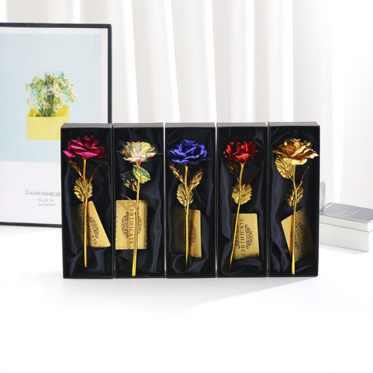 Rosa Dorada con Lámina de Oro - Regalo Creativo Perfecto para Niñas - Image 2