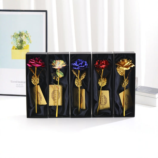 Rosa Dorada con Lámina de Oro - Regalo Creativo Perfecto para Niñas - Image 2