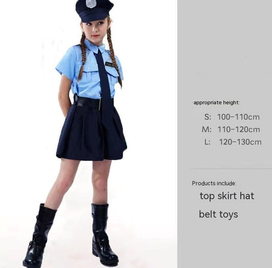 Disfraz de Policía para Niñas - Uniforme Ajustado con Mangas Largas - Image 13