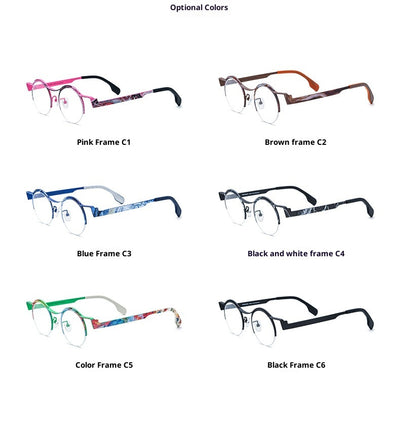 Gafas Redondas para Miopía en Titanio Ultraligero con Cristales de Color - Image 14