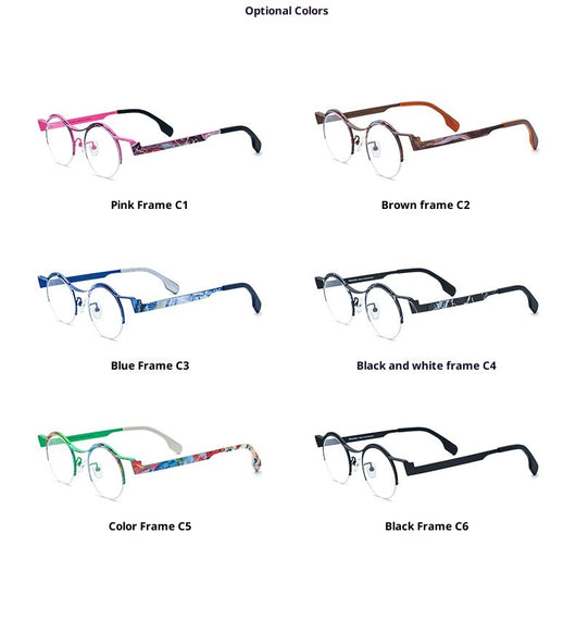 Gafas Redondas para Miopía en Titanio Ultraligero con Cristales de Color - Image 14