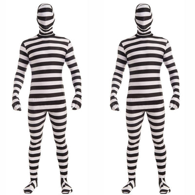 Uniforme de Presidiario Blanco y Negro para Halloween - Image 6