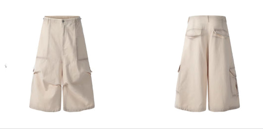 Shorts de Trabajo Vintage Estilo Americano con Bolsillos Grandes - Image 11
