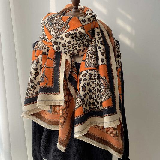 Bufanda Estampado Leopardo Jacquard para Mujer