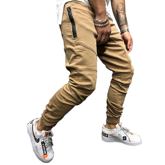 Pantalones de trabajo multibolsillo color sólido para hombre - Image 6
