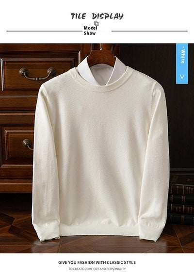 Suéter Holgado de Cuello Redondo para Hombre - Manga Larga Casual y Profesional - Image 38