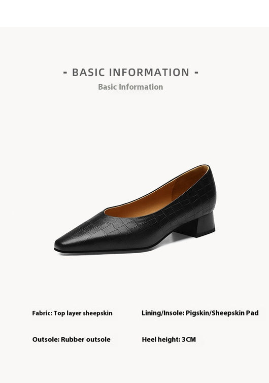 Zapatos de Punta Fina con Tacón Bajo y Plataforma Gruesa para Mujer - Image 8