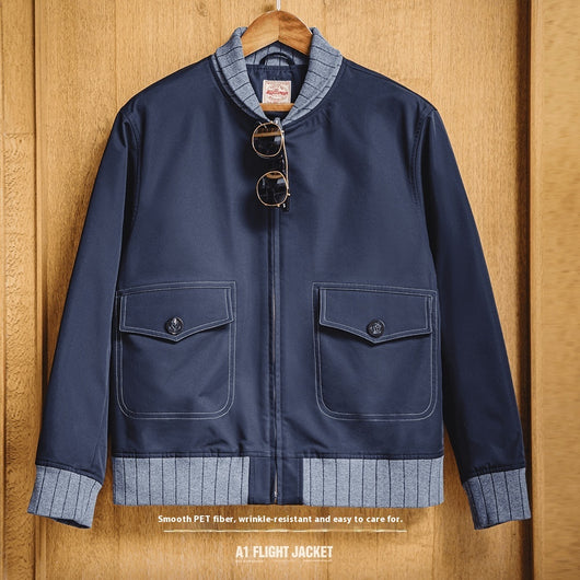 Chaqueta Bomber Hombre Contraste de Colores Patchwork Versátil - Image 8