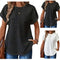 Blusa Cuello Redondo con Mangas Murciélago en Colores Sólidos