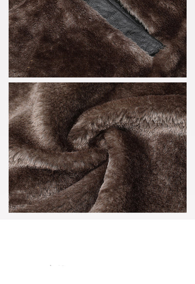 Chaqueta de Cuero Grueso Casual para Hombre con Forro de Algodón - Image 12