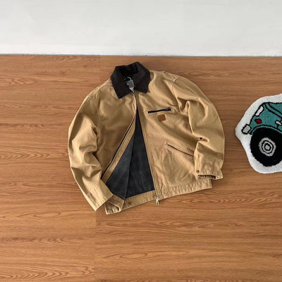 Chaqueta de Cuero con Cierre Tooling Corta y Ancha para Hombre - Image 16