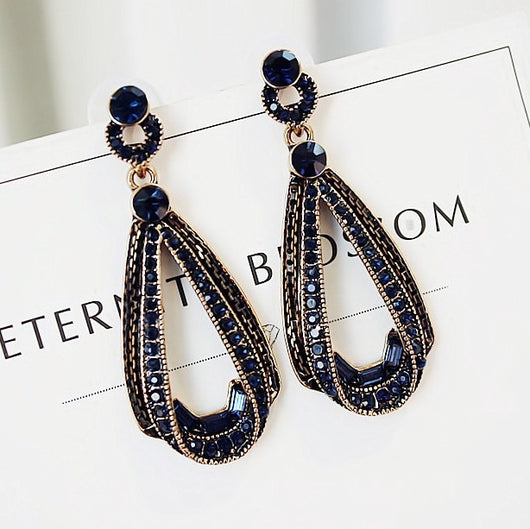 Aretes de Plata S925 con Diamante, Diseño Gota Irregular Retro - Image 3