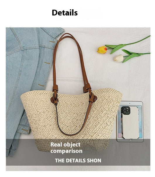 Bolsa Tejida de Gran Capacidad Multiuso con Asa de Hombro - Image 17